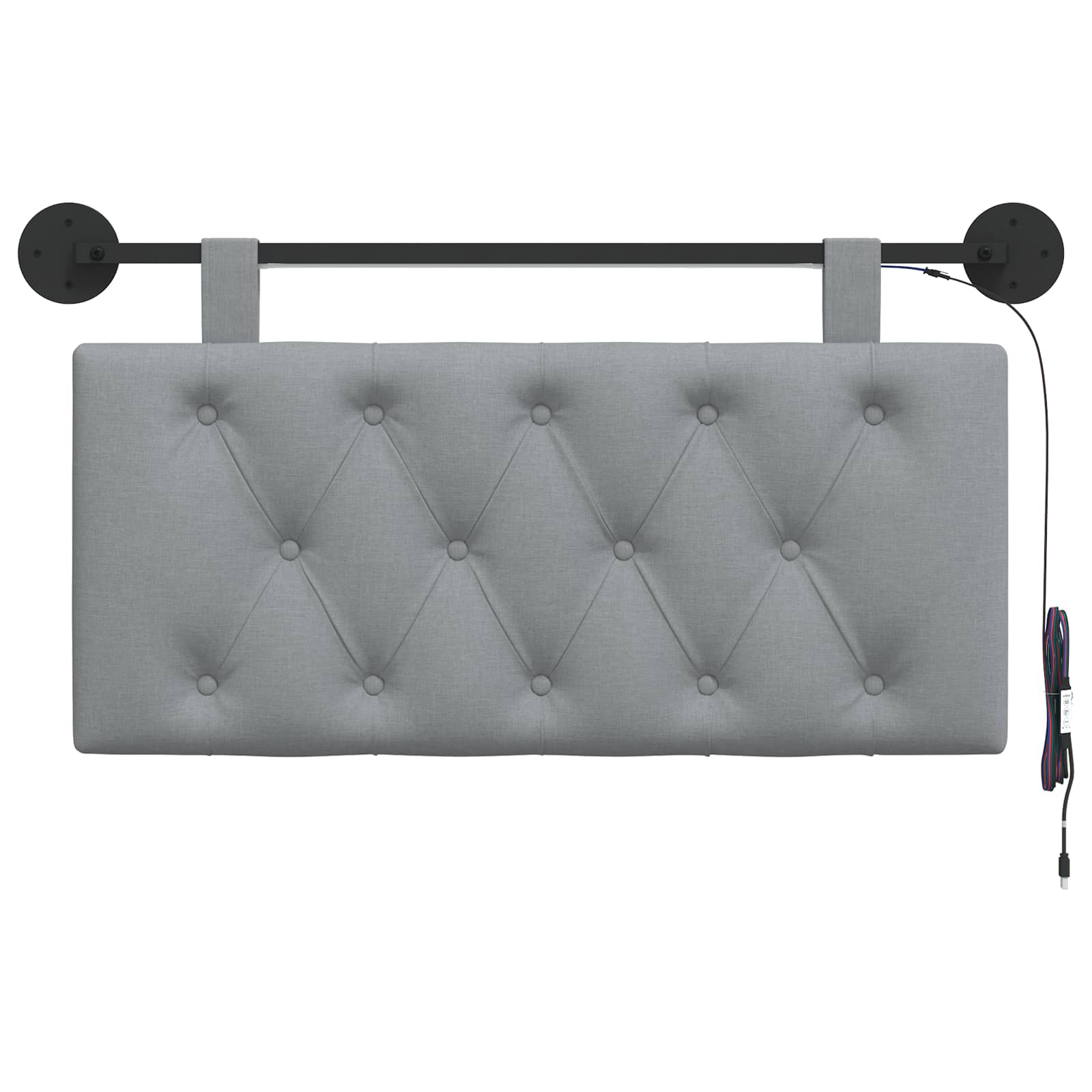 Hängendes Kopfteil Mit LED Licht Wolkengrau Stoff