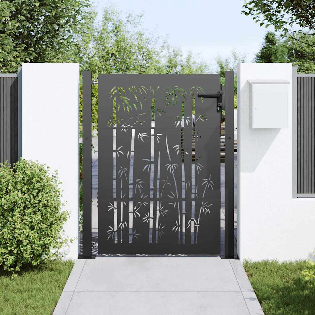Gartentor 100x75 cm Cortenstahl Bambus-Design