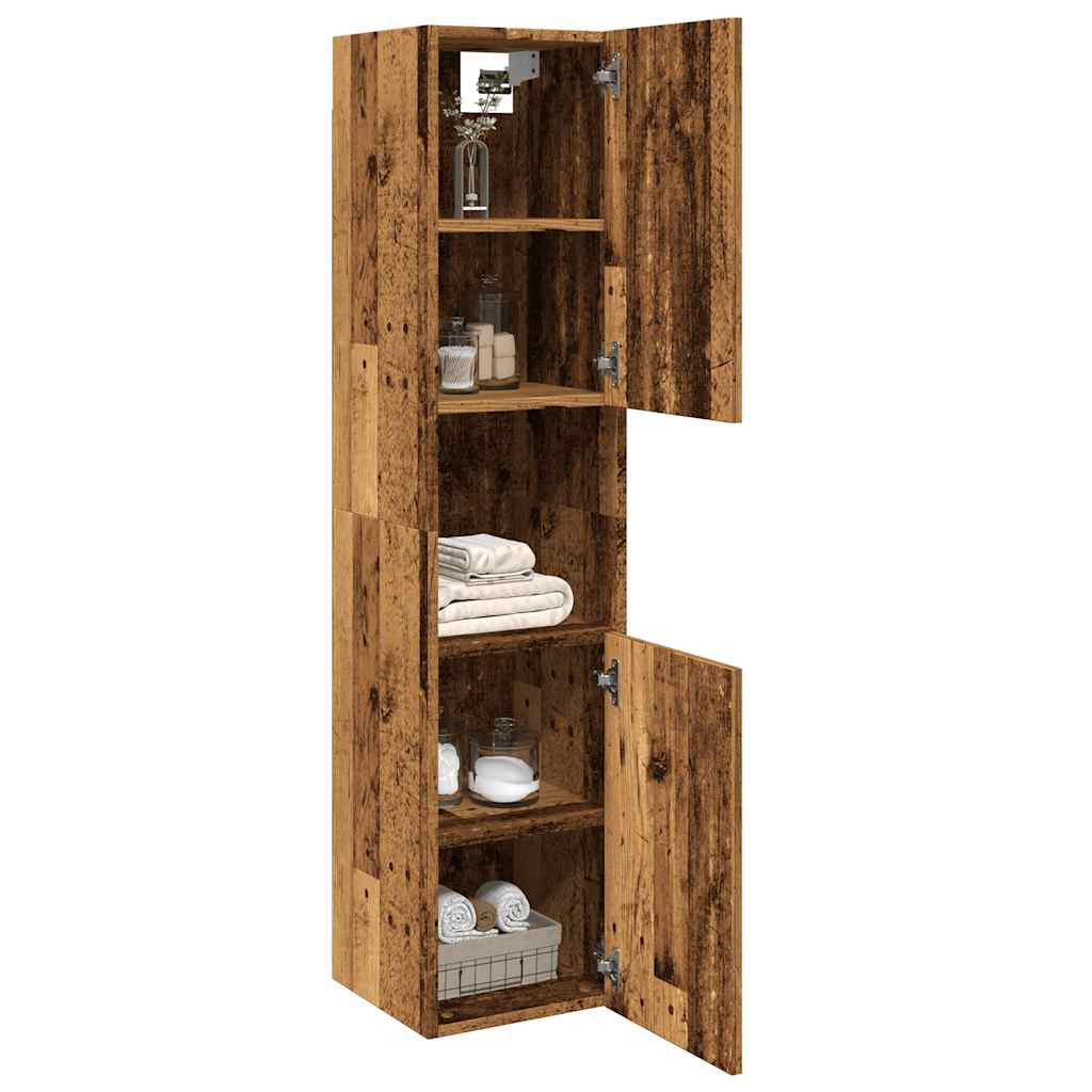 Badezimmerschrank Weiß 30x30x130 cm Holzwerkstoff
