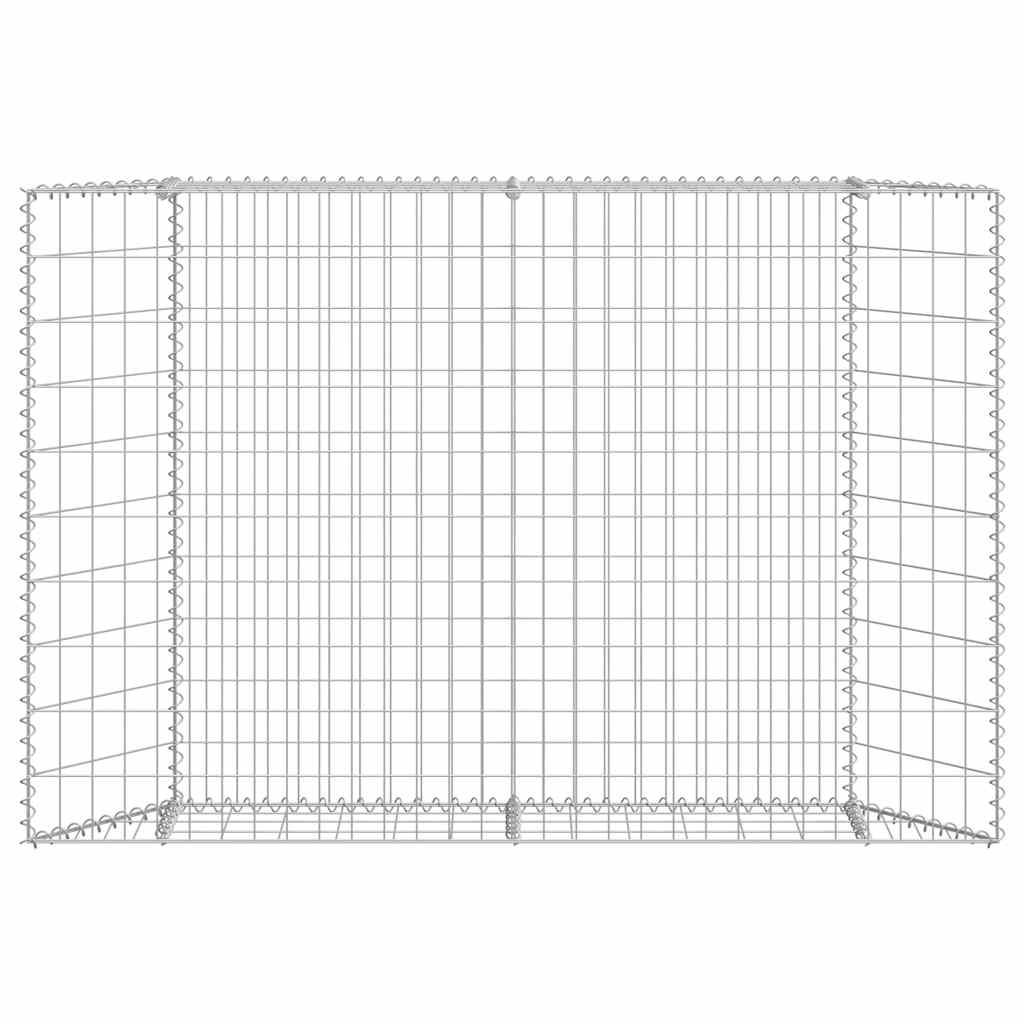Gabionen-Hochbeet Trapezform Verzinkter Stahl 80x20x100 cm