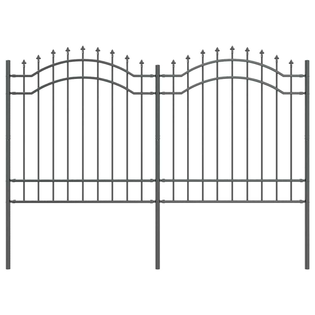 Gartenzaun Woerden mit Speerspitze Schwarz 240 x 75 cm Stahl