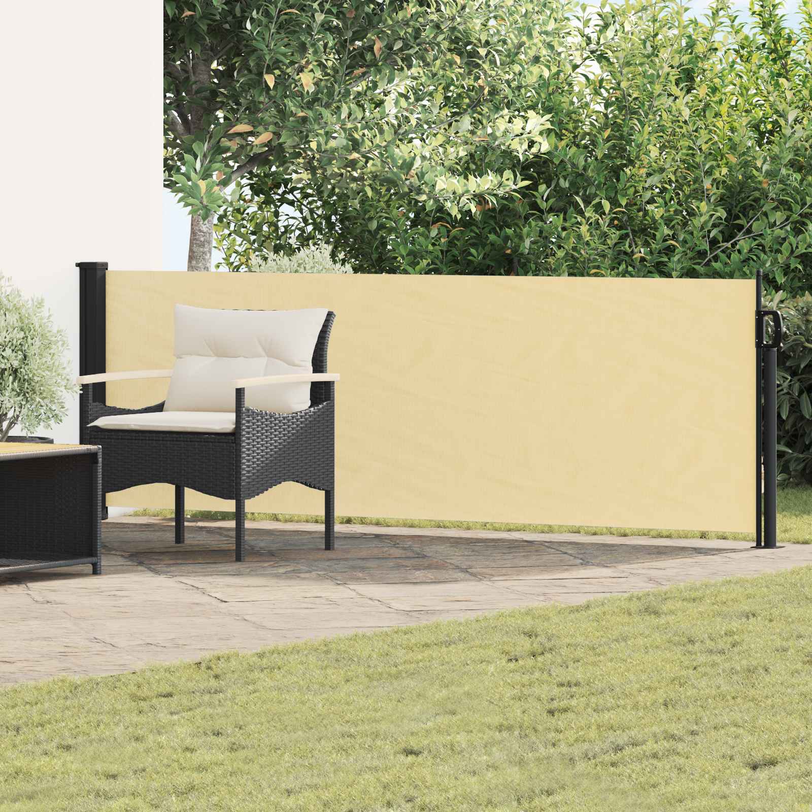 Seitenmarkise Ausziehbar Schwarz 100x300 cm