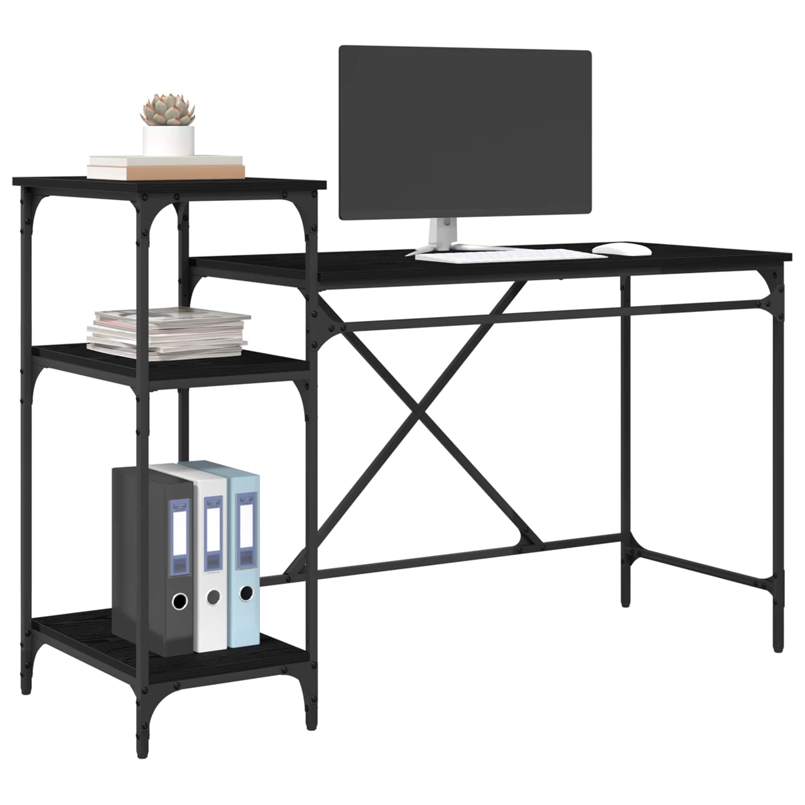 Schreibtisch mit Regal Sonoma-Eiche 135x50x90 cm Holzwerkstoff