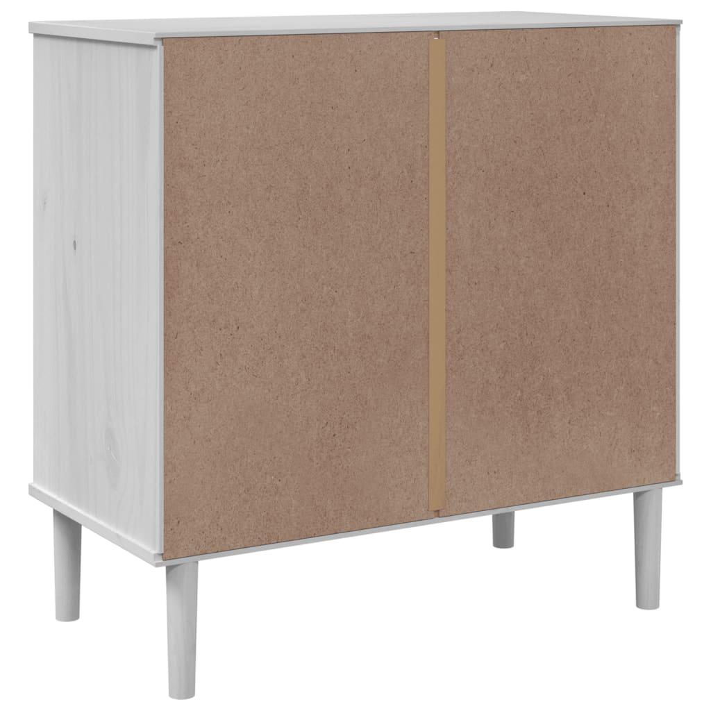 Schubladenkommode SENJA Rattan-Look Braun 80x40x80 Kiefernholz