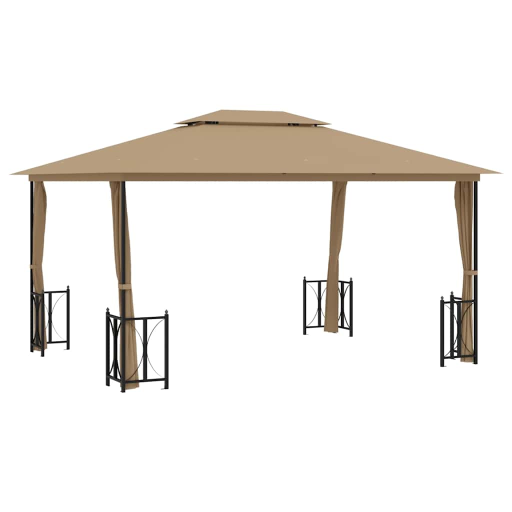 Pavillon mit Seitenwänden & Doppeldach 3x3 m Anthrazit