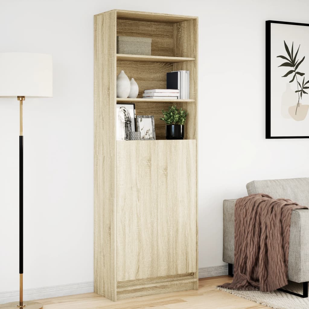 Highboard mit LED-Beleuchtung Weiß 69x32,5x200 cm Holzwerkstoff