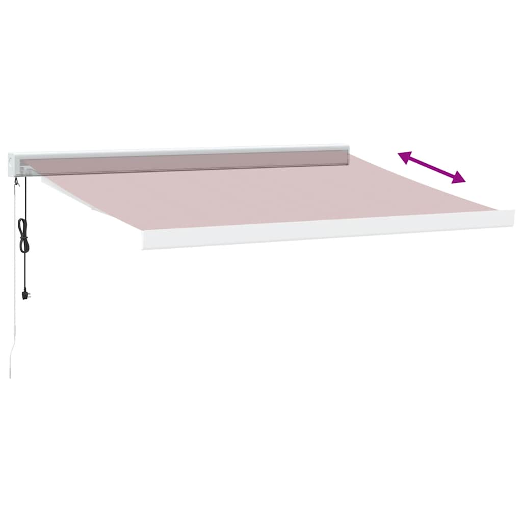 Markise Einziehbar Blau und Weiß 4x3 m Stoff und Aluminium