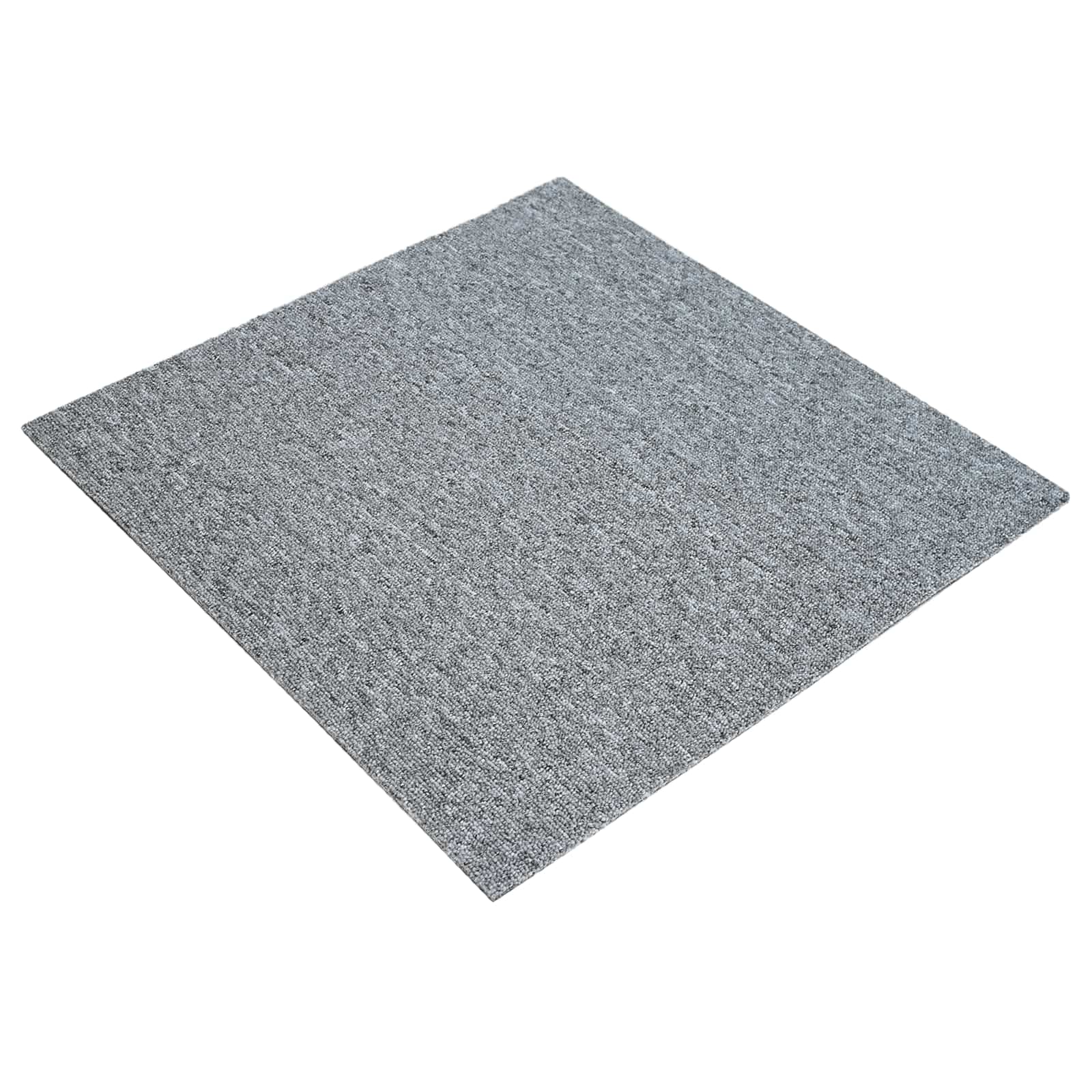 Teppichfliese Hellgrau mit Streifen 50 x 50 cm 4 pcs