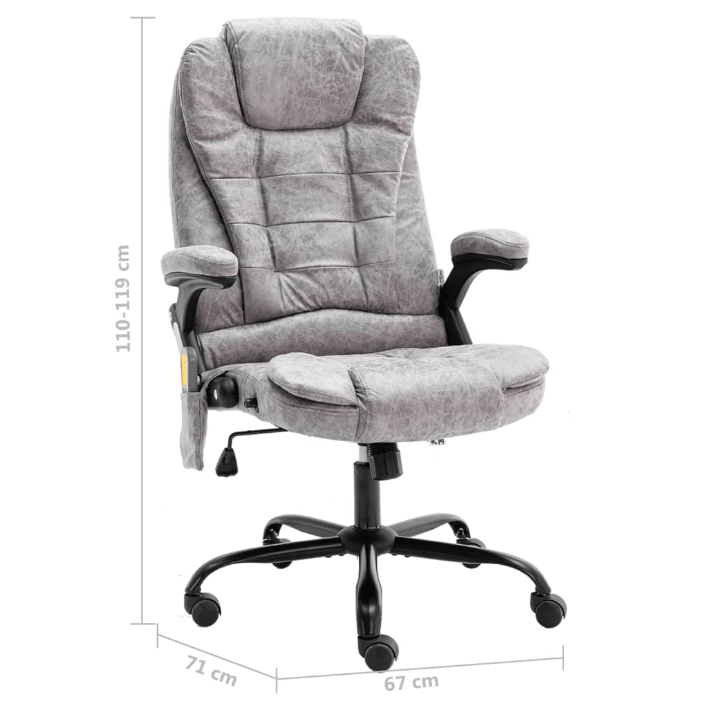 Bürostuhl Hellgrau Wildleder-Optik