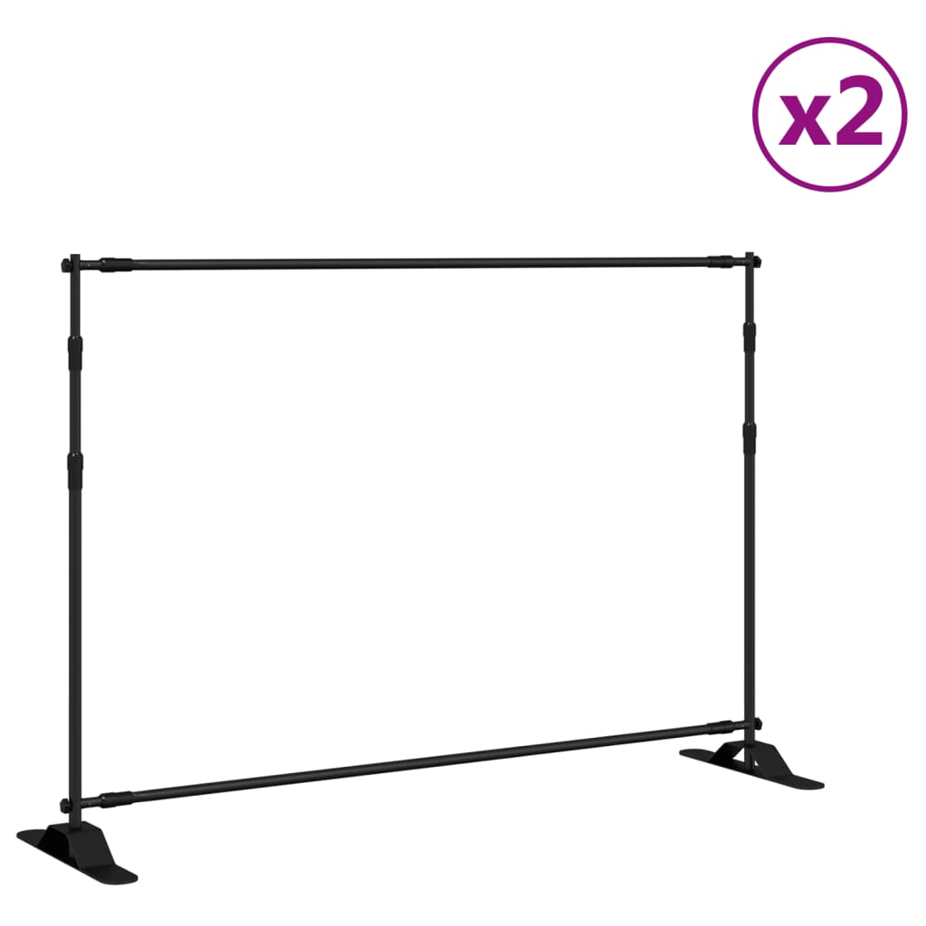 Hintergrundstativ Schwarz 254x243 cm Stahl