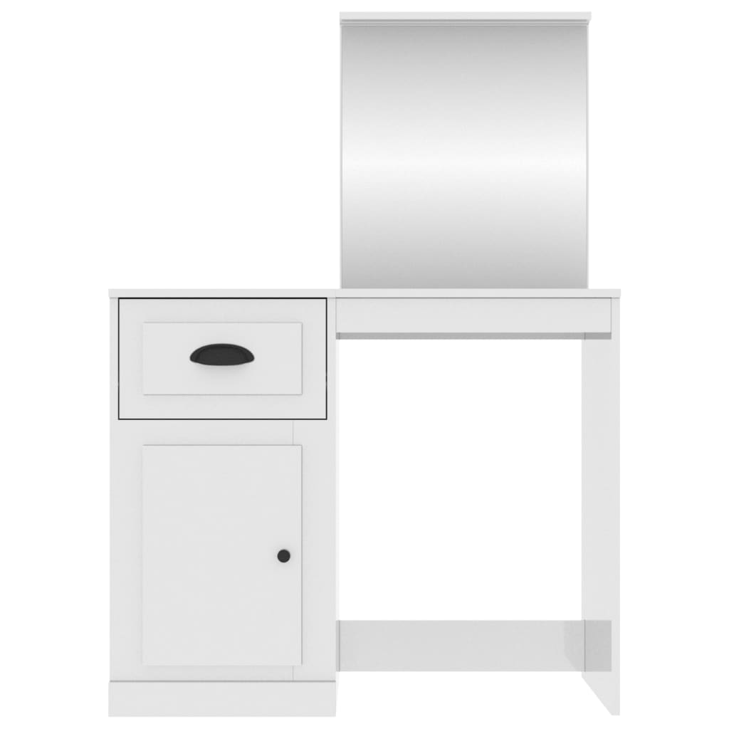 Schminktisch mit Spiegel Weiß 90x50x132,5 cm Holzwerkstoff