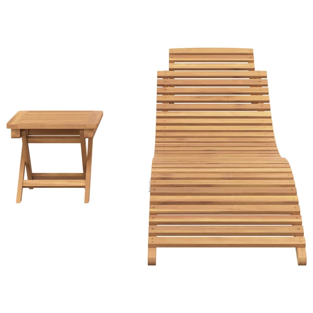 Sonnenliege Braun 198 x 55 x 58,5 cm Massivholz Teak