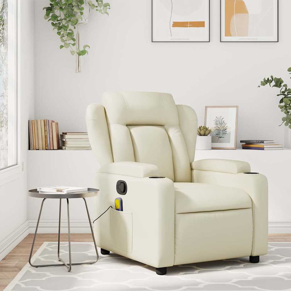 Massage-Relaxsessel, Kunstleder, Schwarz