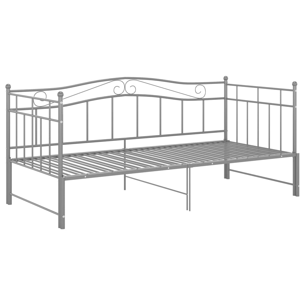 Ausziehsofa Bettgestell Schwarz Metall 90x200 cm