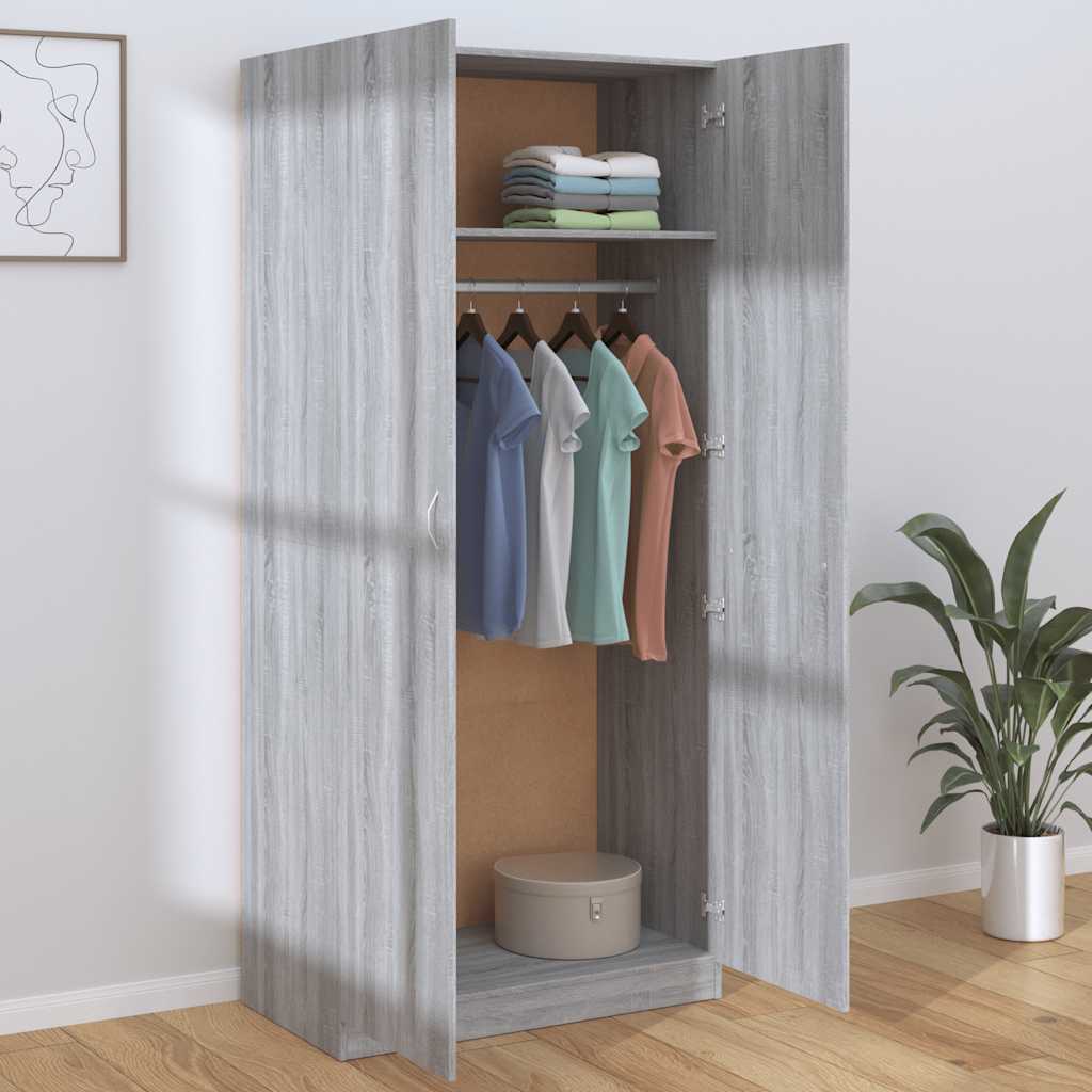Kleiderschrank Weiß 90x52x200 cm Holzwerkstoff