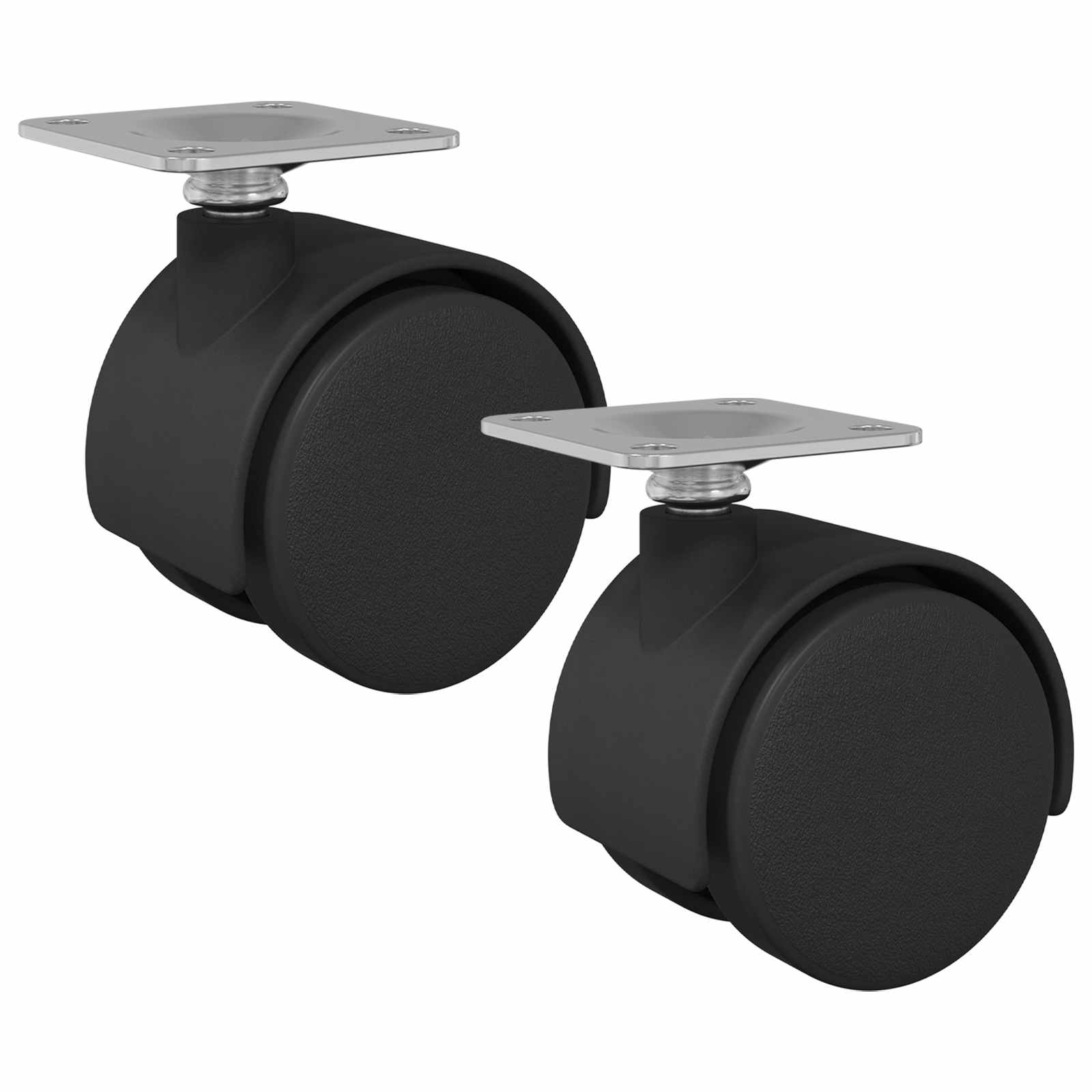 Drehrolle 2 pcs Schwarz 39,5 x 39,5 x 37,8 mm Eisen und PP