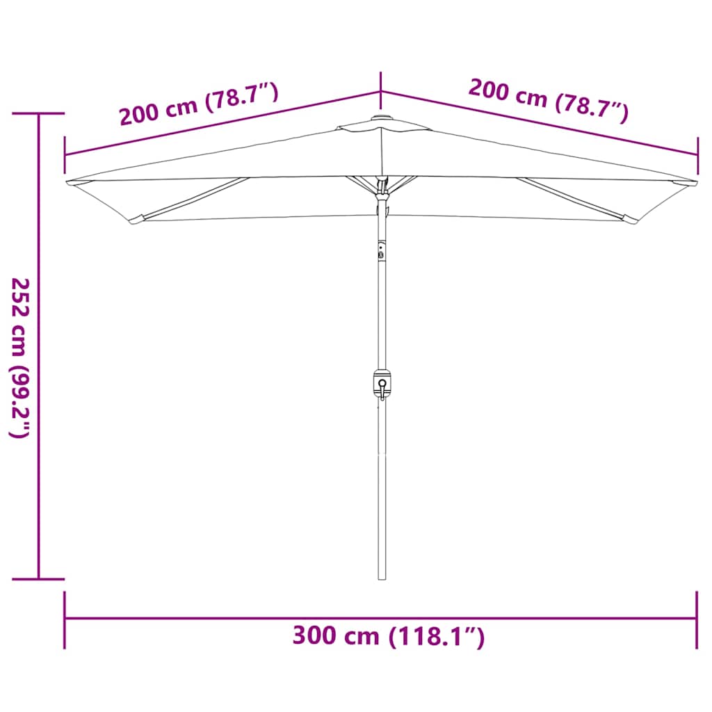 Sonnenschirm 200x300 cm Grün Rechteckig