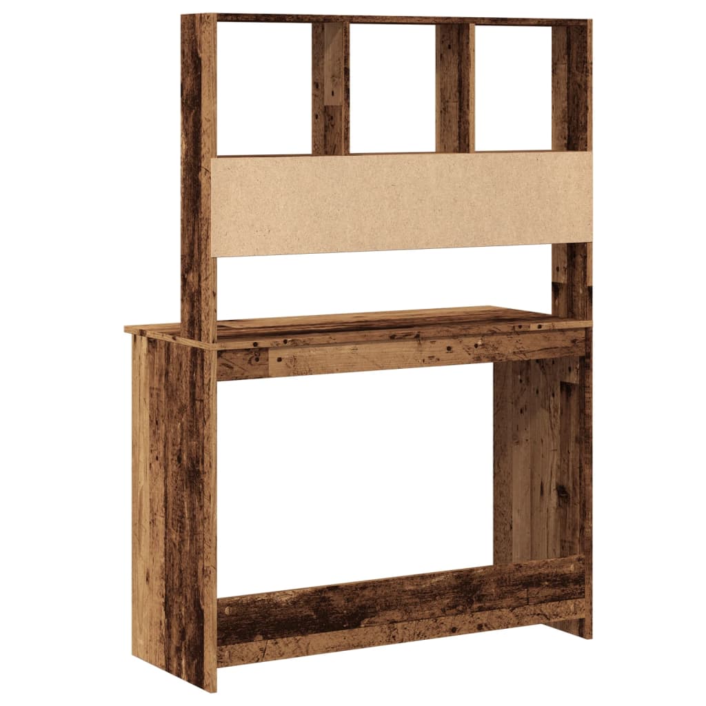 Schreibtisch mit Regal Weiß 102x45x148 cm Holzwerkstoff