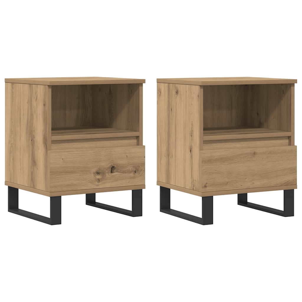 Bettschrank Schwarz Eichen-Optik 40 x 35 x 50 cm Holzwerkstoff