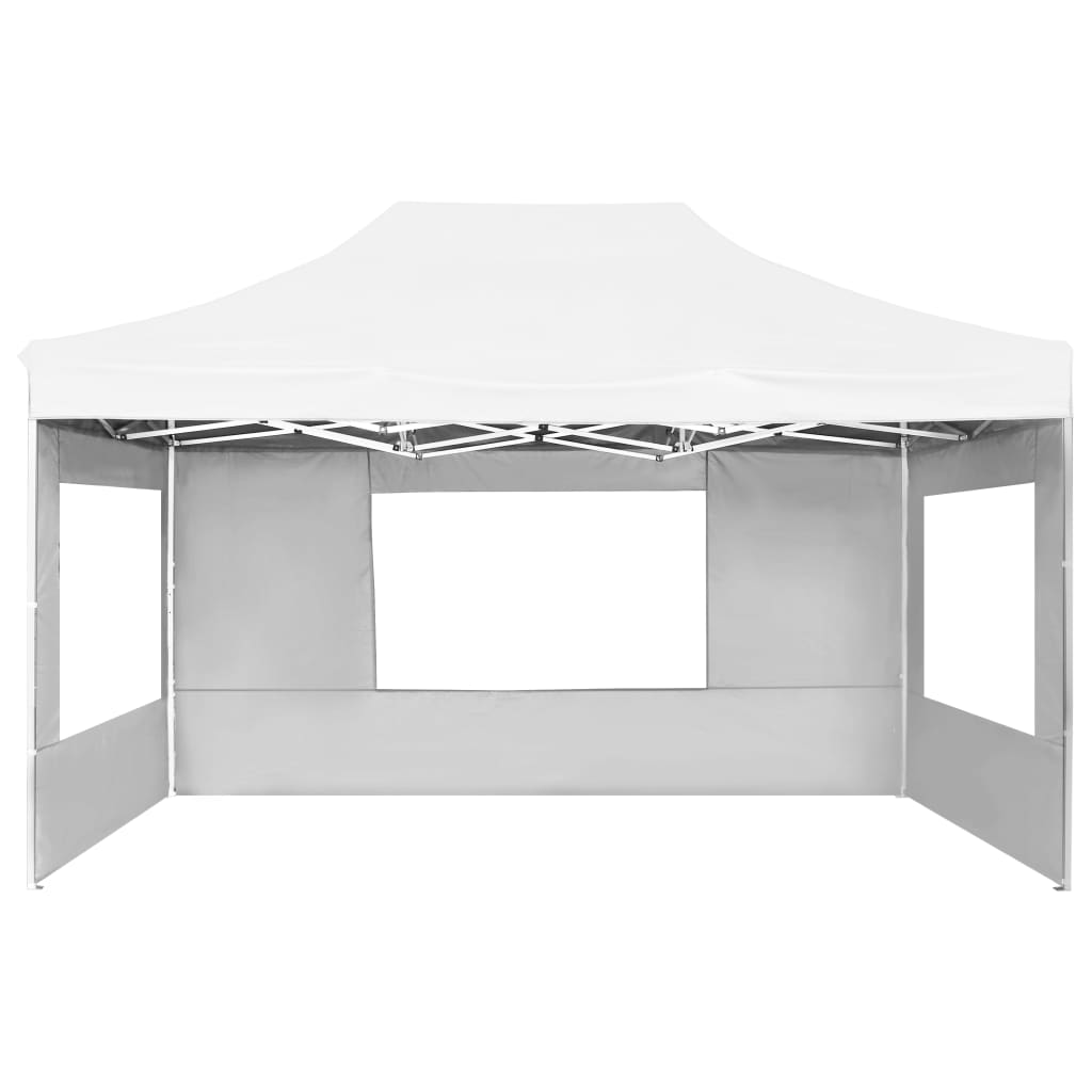 Profi-Partyzelt Faltbar mit Wänden Aluminium 3×3m Weiß