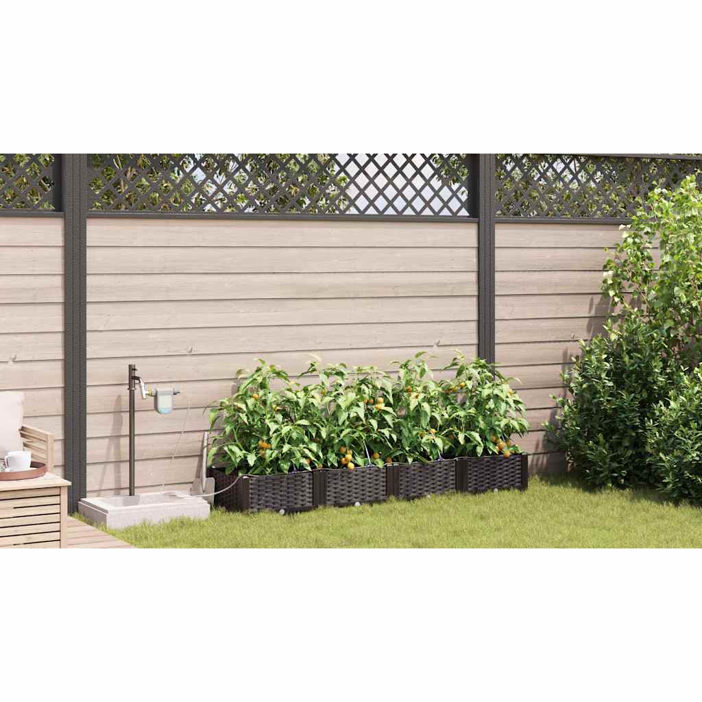 Garten-Pflanzgefäß 4 Stk. Braun 160 x 40 x 22 cm PP
