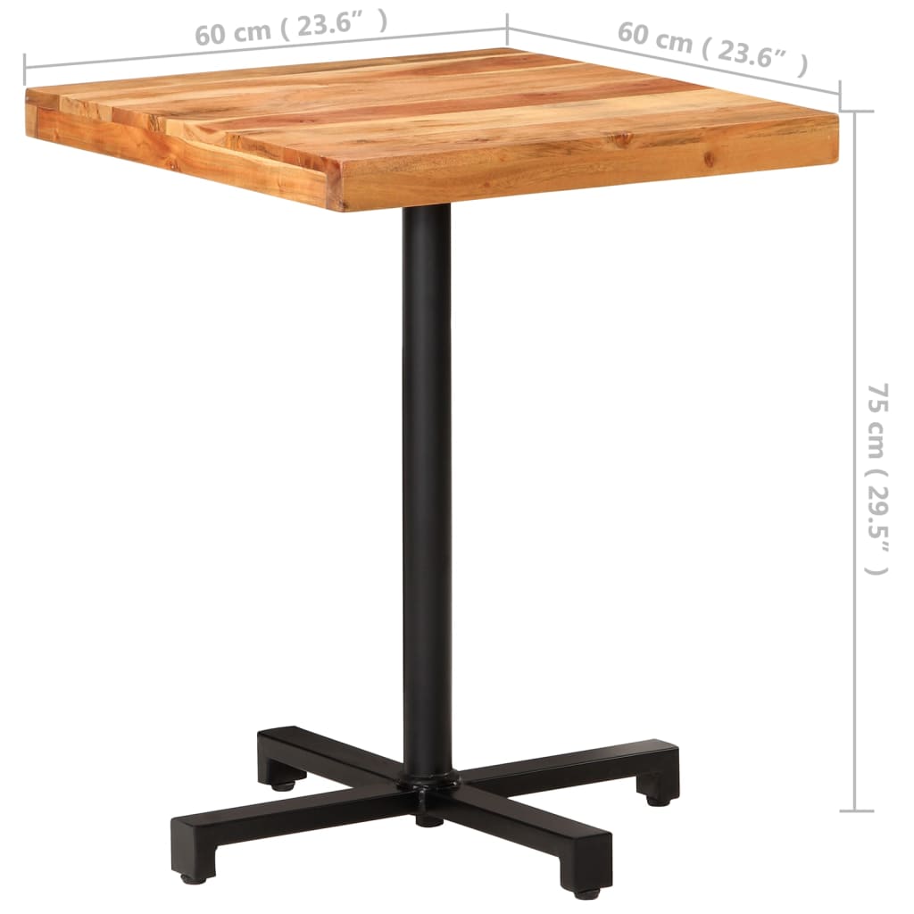 Bistrotisch Rund Ø60x75 cm Raues Mangoholz