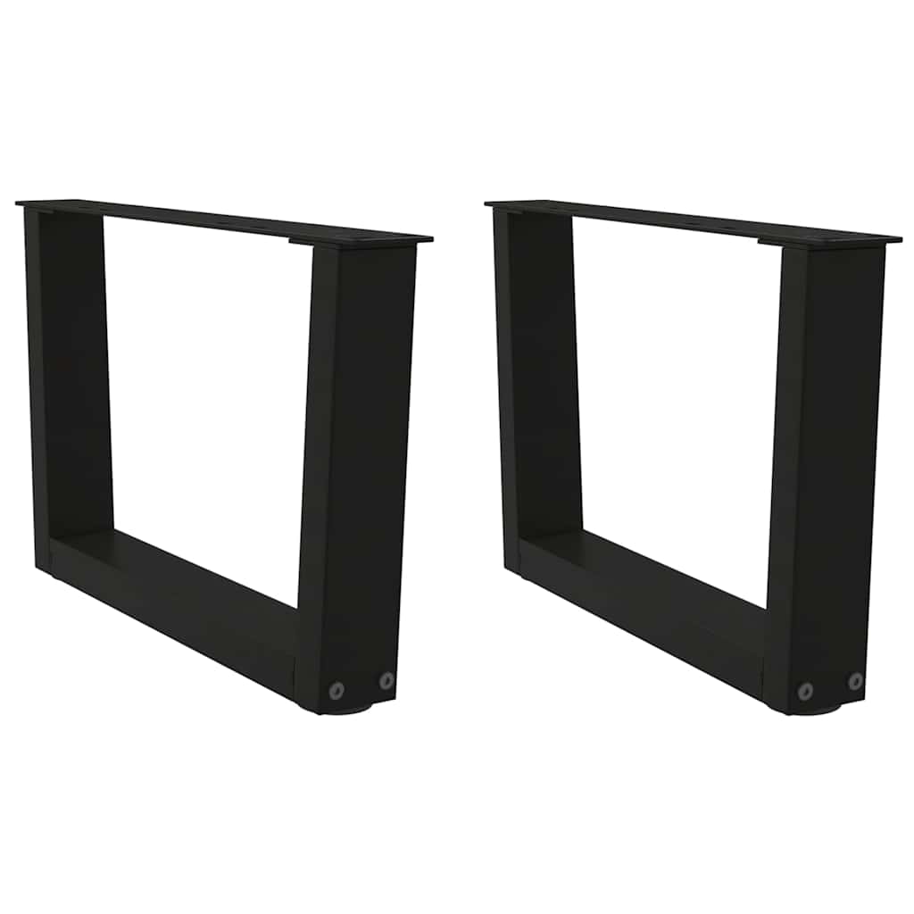 Couchtischbeine V-Form 2 Stück Schwarz 30x(30-31,3) cm Stahl