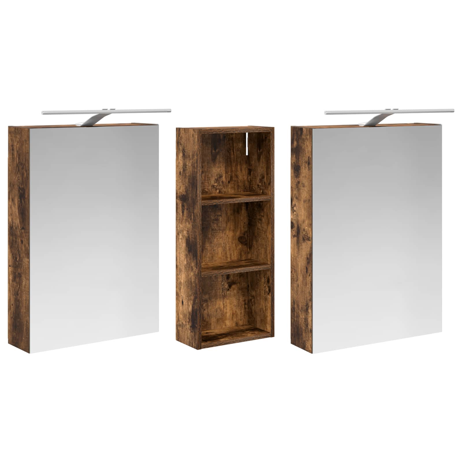 Badezimmerschrank-Set 3 pcs 80 x 10,5 x 50 cm Holzwerkstoff