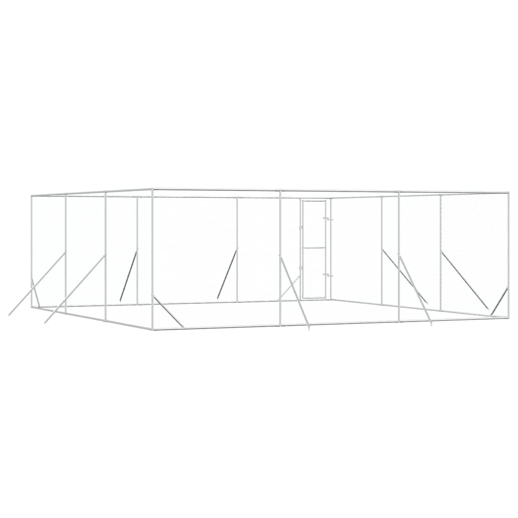 Outdoor-Hundezwinger Silbern 2x2x2 m Verzinkter Stahl