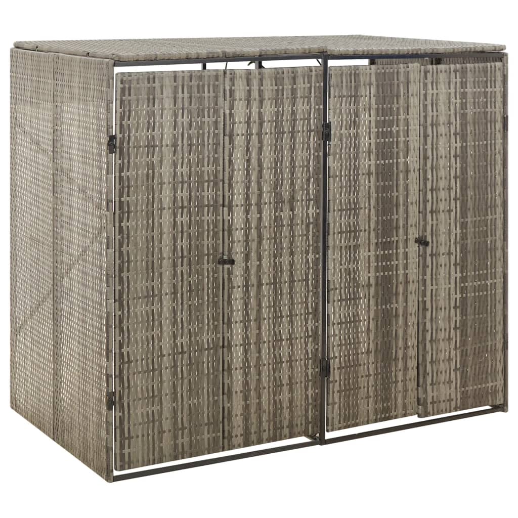 Mülltonnenbox für 1 Tonne Schwarz 70x80x117 cm Poly Rattan