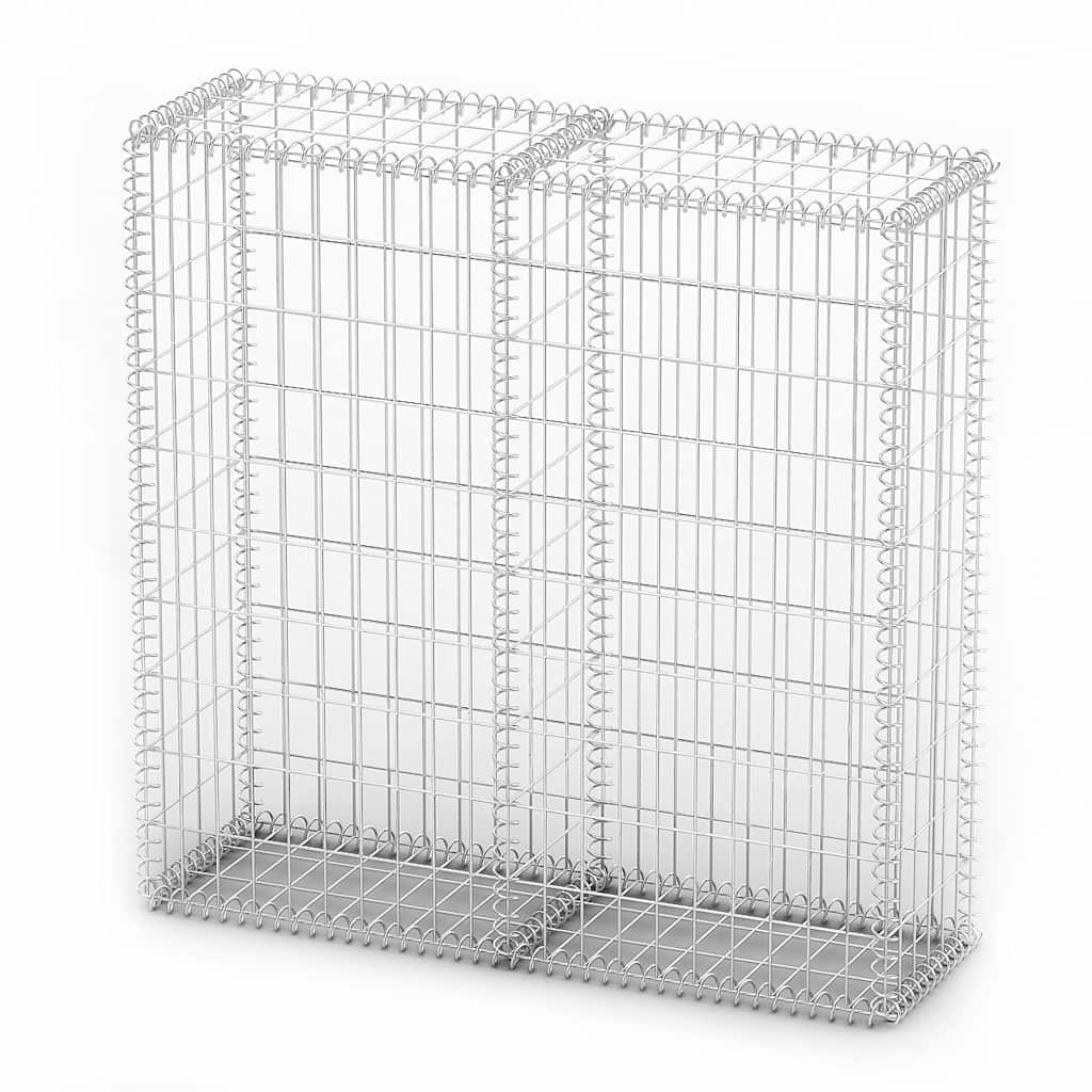 Steinkorb Gabione mit Deckeln Verzinkter Draht 100×30×30 cm