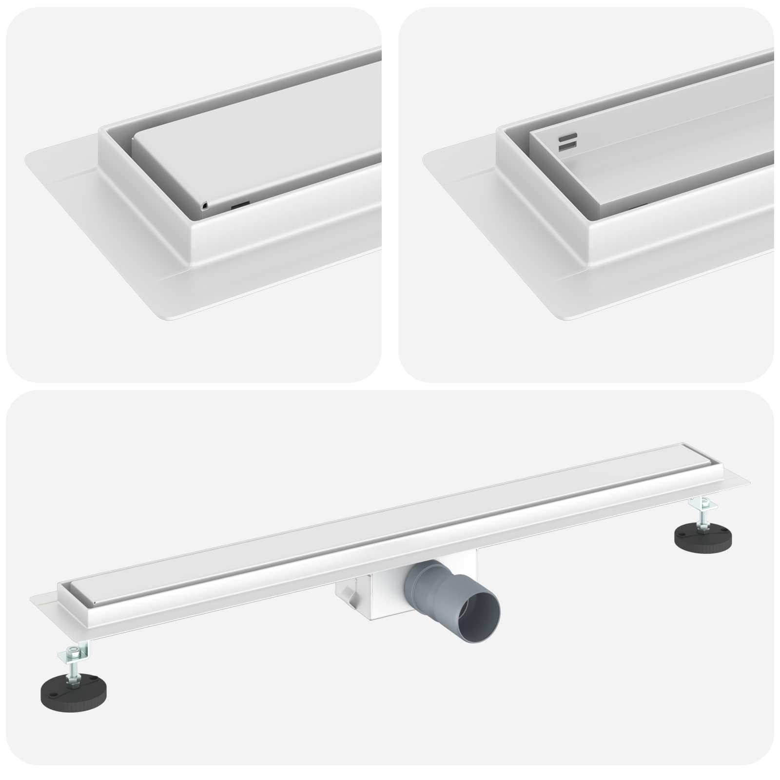 2 in 1 Duschabfluss Silber 50 cm Edelstahl 304