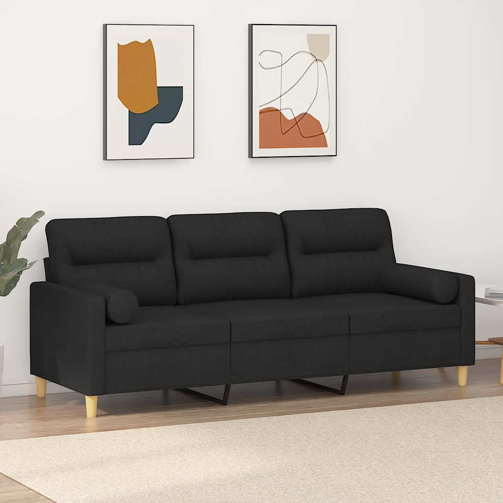 2-Sitzer-Sofa mit Zierkissen Braun 120 cm Stoff