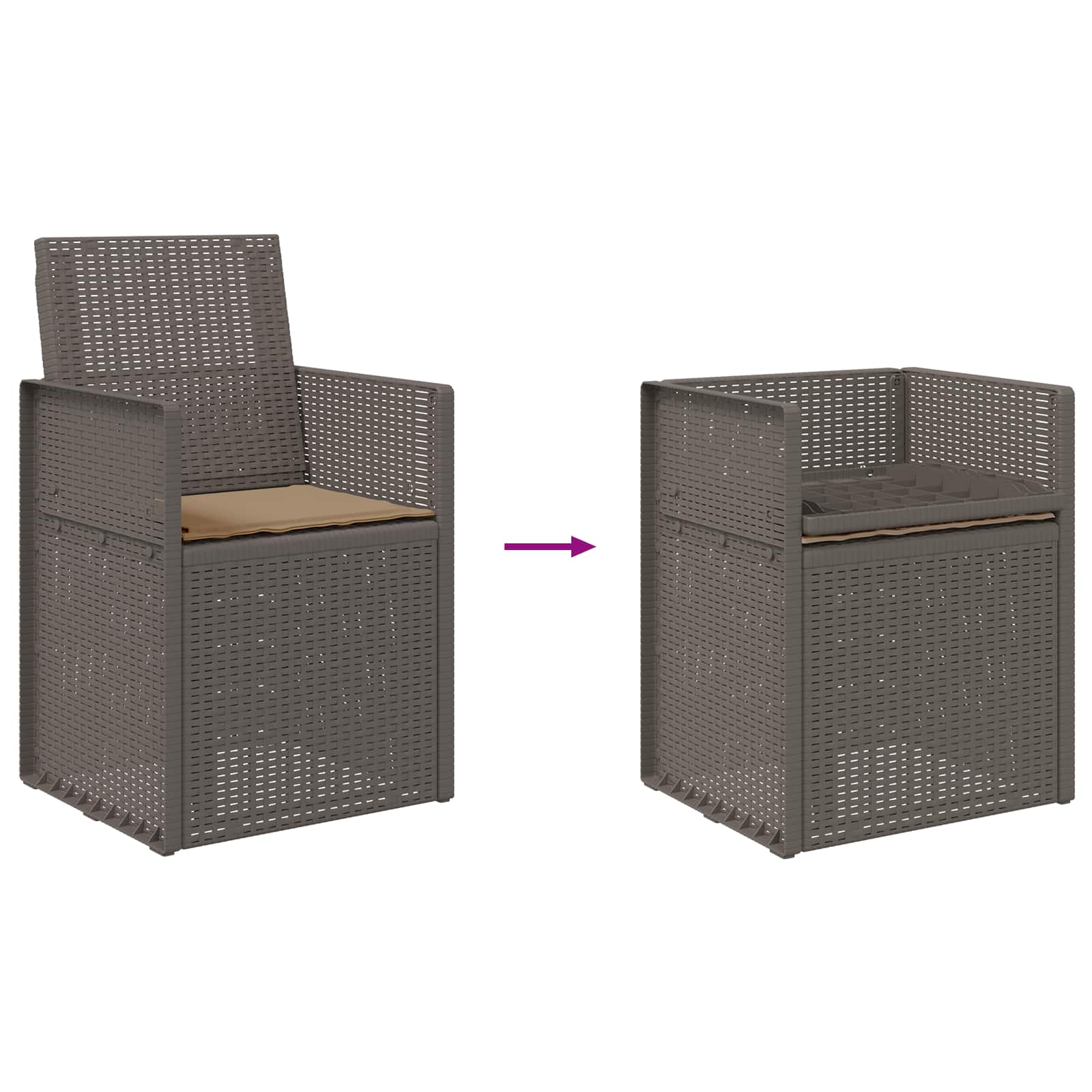 Garten Esszimmerstühle 2 pcs Weiß und Hellgrau PP