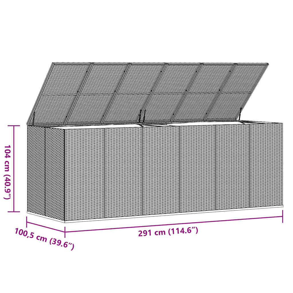 Garten-Kissenbox PE Rattan 100x49x103,5 cm Schwarz