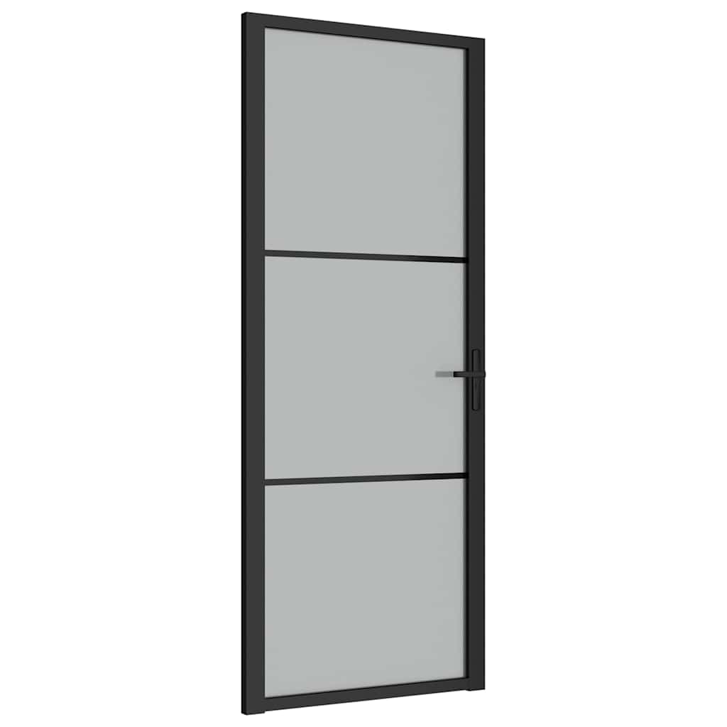 Innentür ESG Glas und Aluminium 76x201,5 cm Schwarz