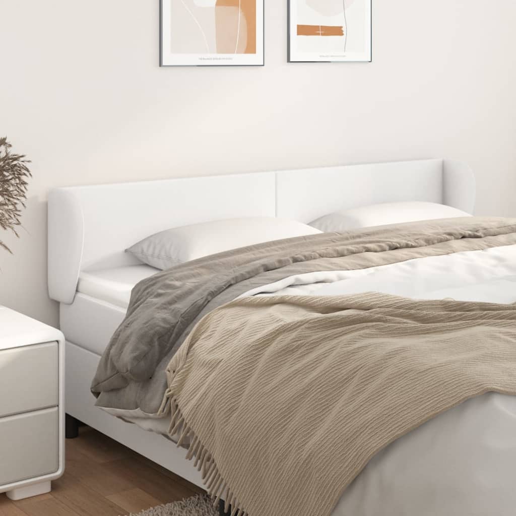 Kopfteil mit Ohren Creme 83x23x78/88 cm Kunstleder