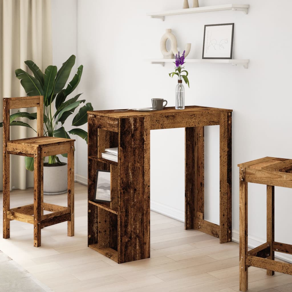 Bartisch Schwarz Eichen-Optik 102 x 50 x 103,5 cm Holzwerkstoff