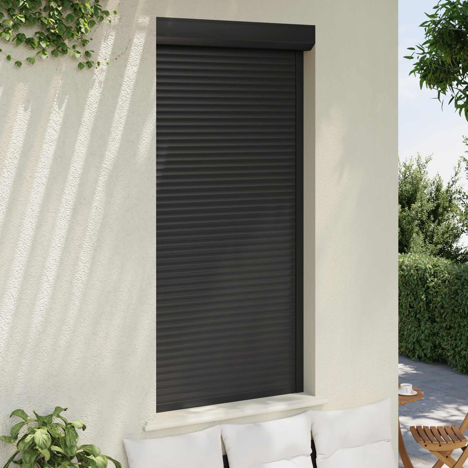 Rollladen Weiß 70 x 100 cm Aluminium und Polyurethan