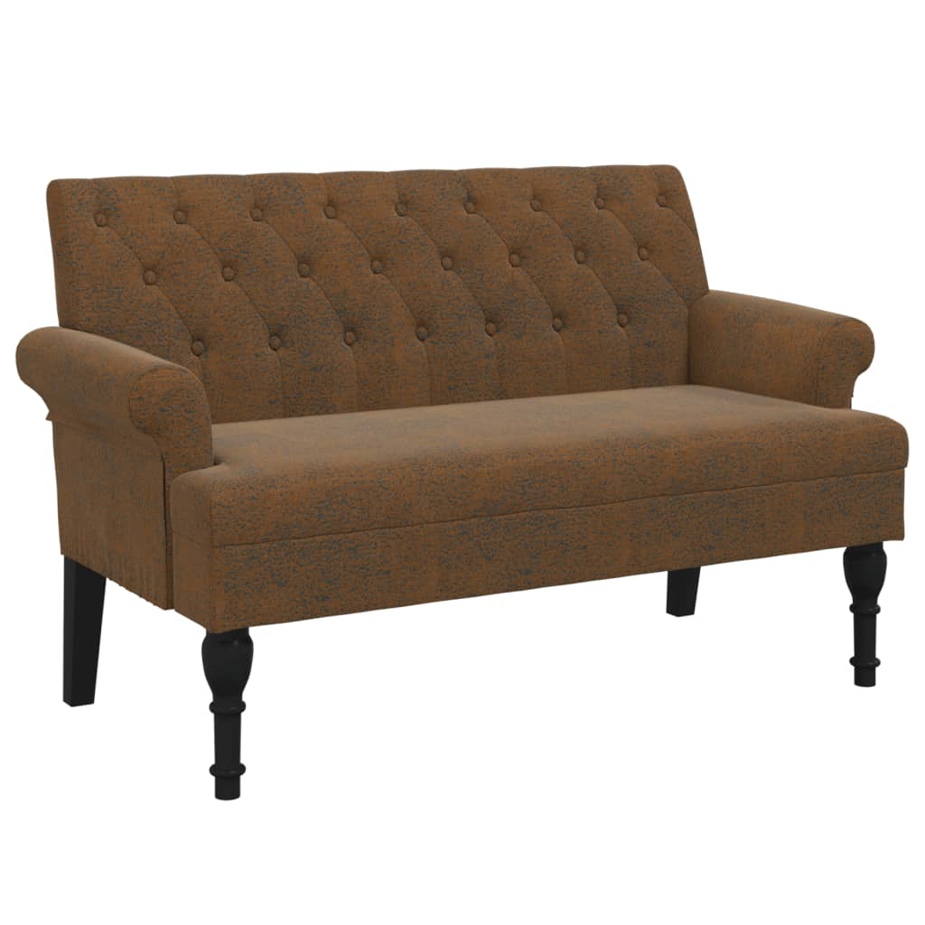 Bank mit Rückenlehne Dunkelgrau 120 x 62 x 75,5 cm Stoff