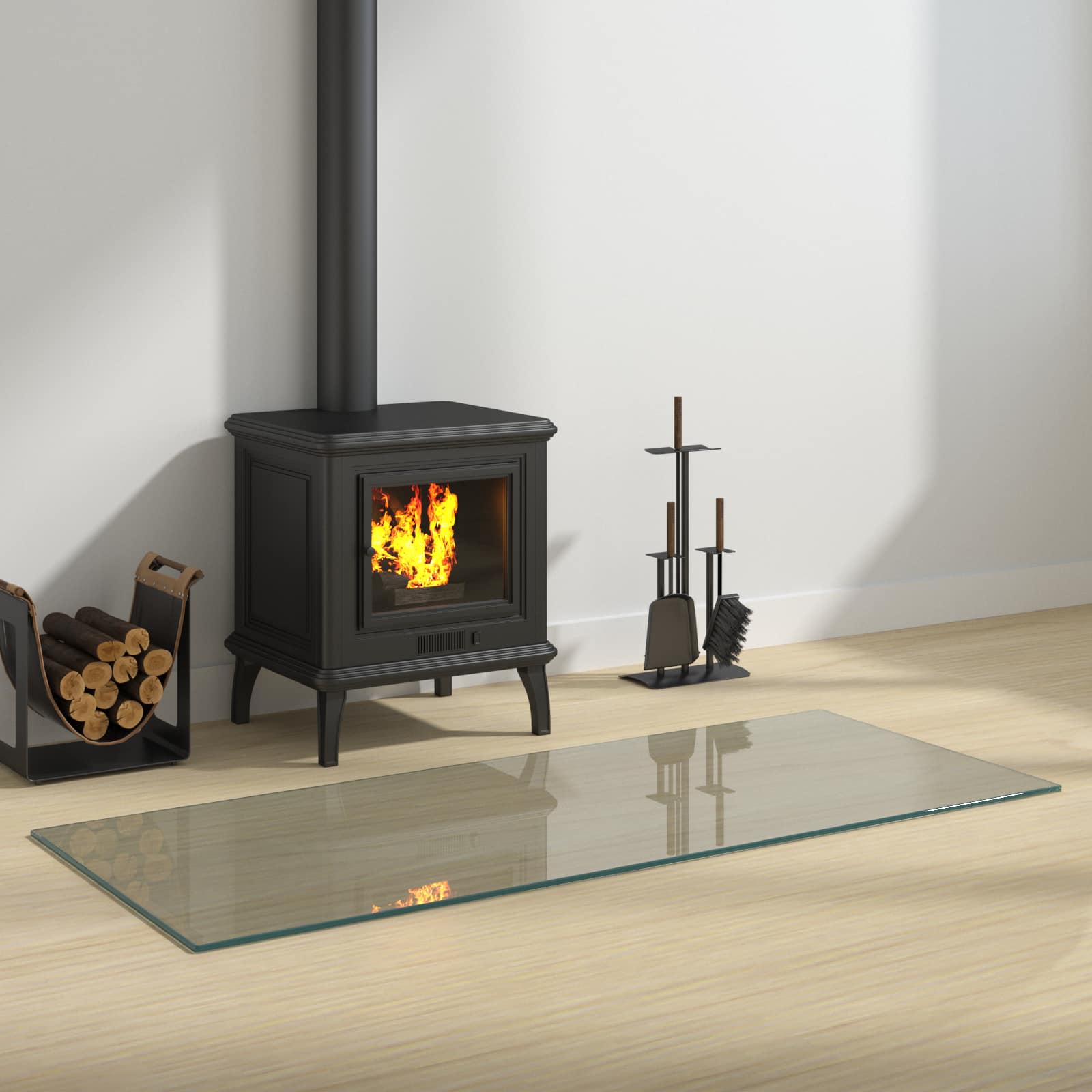Feuerstelle Glasplatte Transparent 80 x 50 cm Glas
