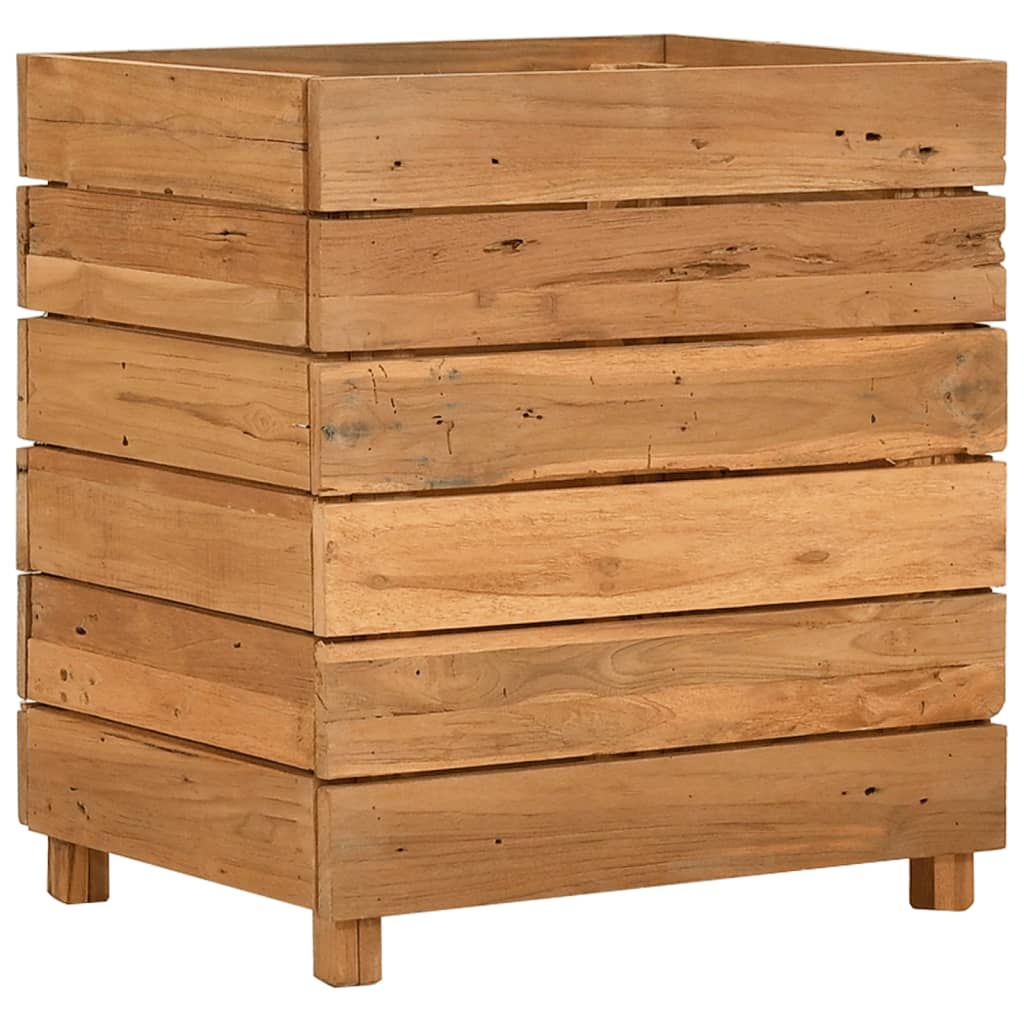 Hochbeet 100x40x72 cm Teak Altholz und Stahl