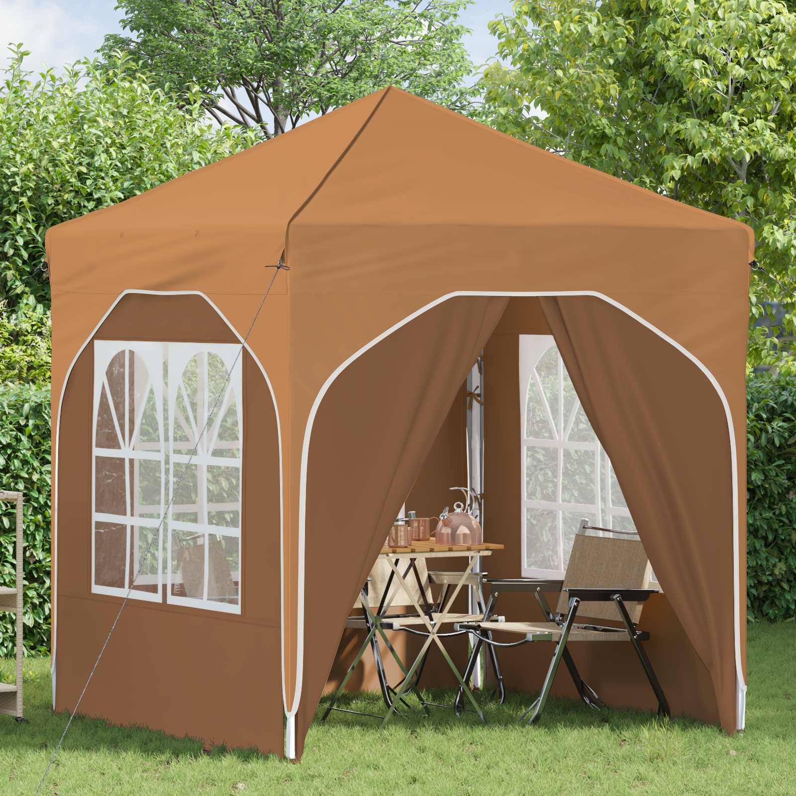 Pop-up Partyzelt 194 x 194 x 245 cm Creme