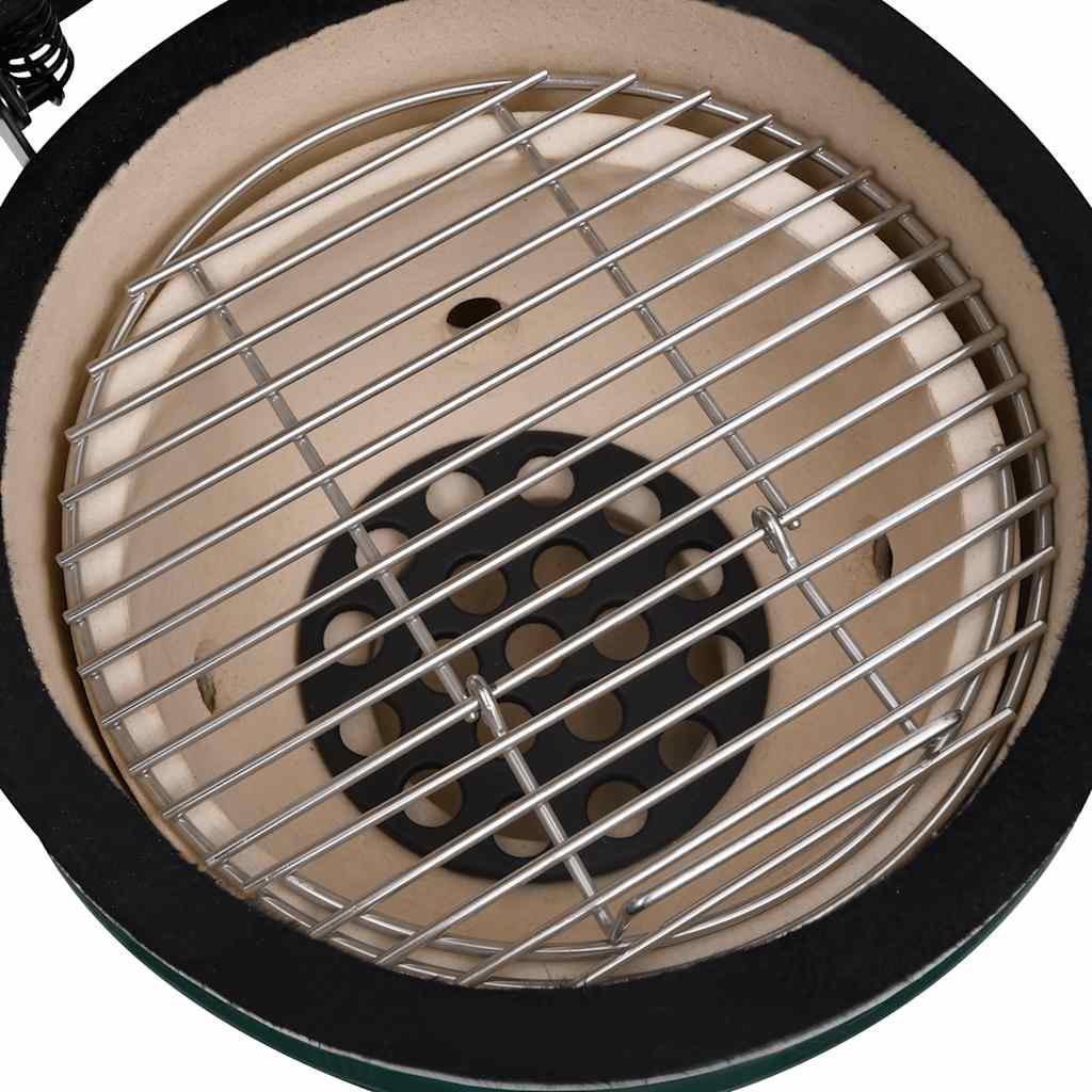 2-in-1 Kamado-Grill Smoker Keramik 56 cm Schwarz
