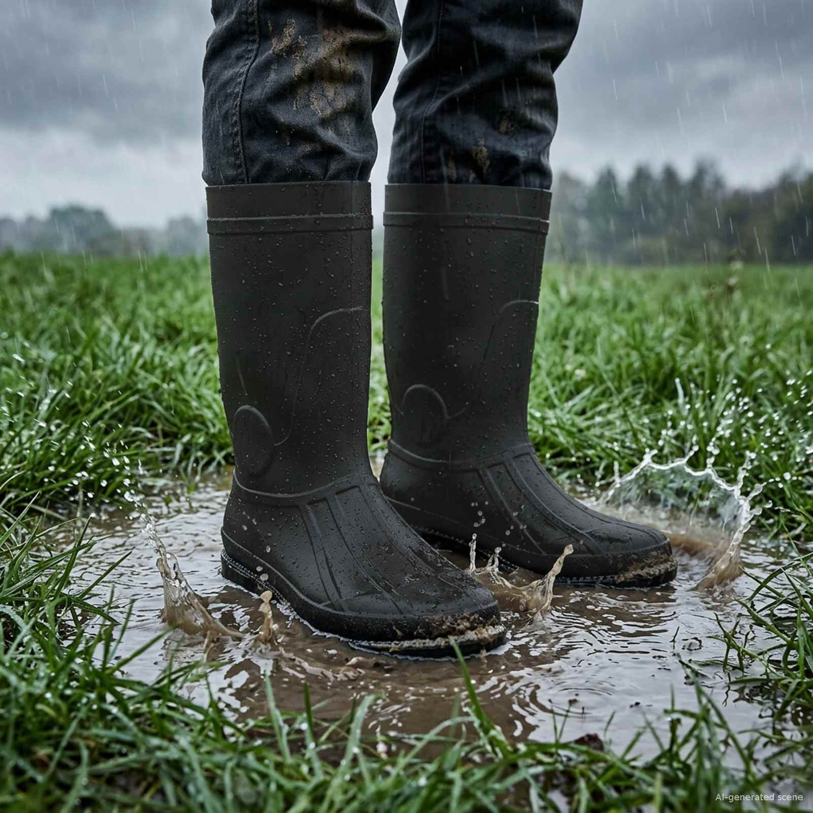 Regenstiefel PVC Größe 38 Schwarz