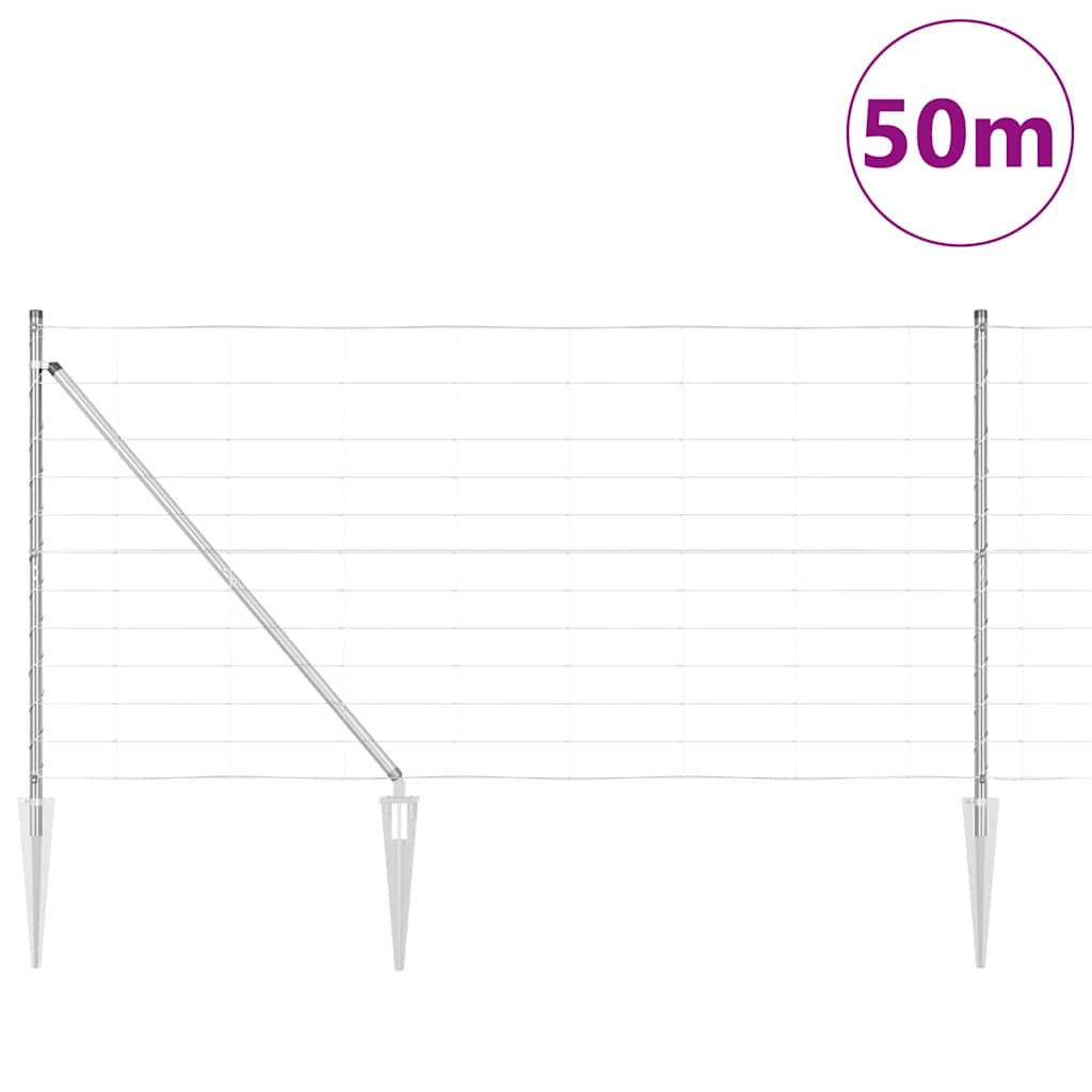 Ground Fix Geschweißter Drahtzaun 25 x 0,8 m Silber Netz