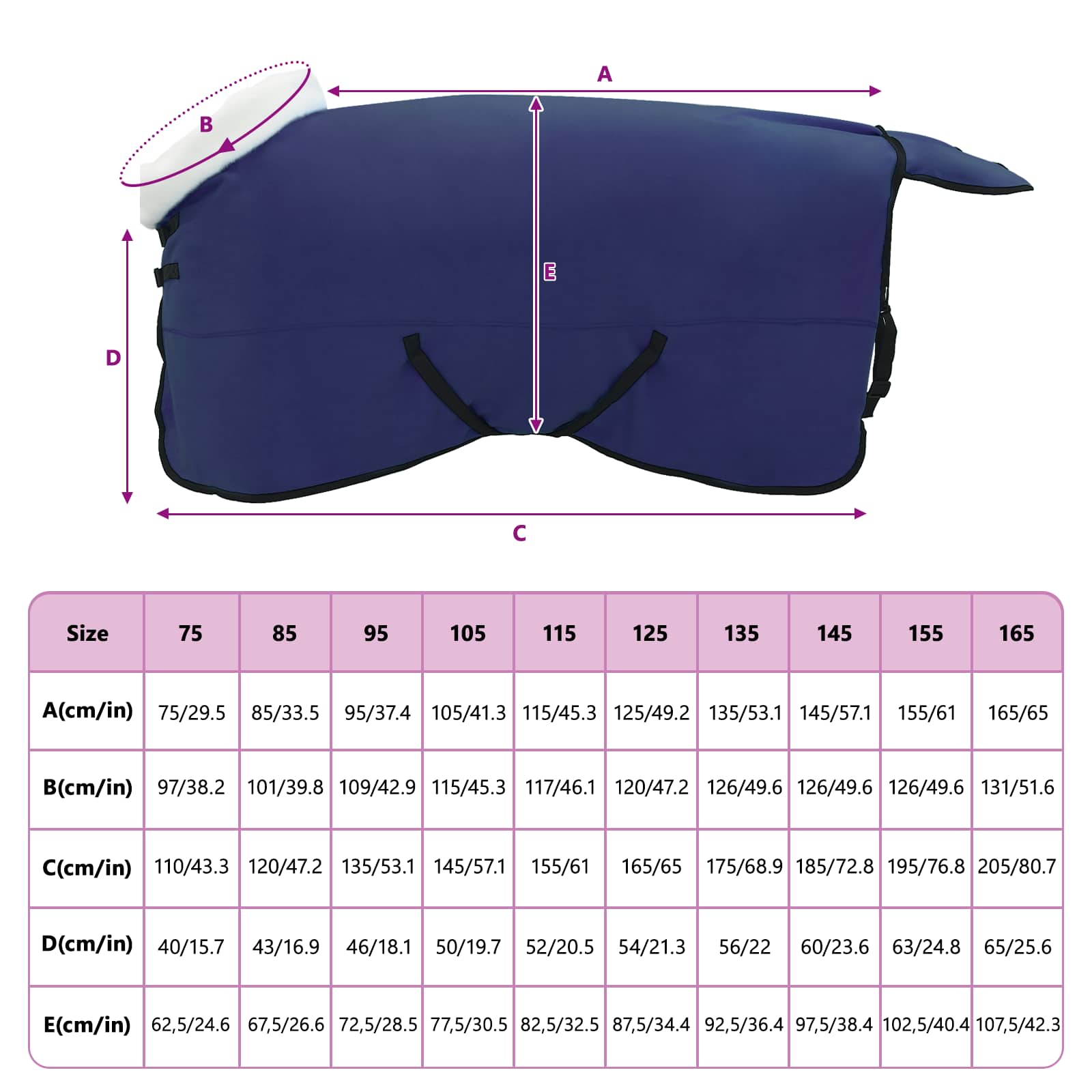 Pferdedecke Volles Aqua 75 cm Polarfleece