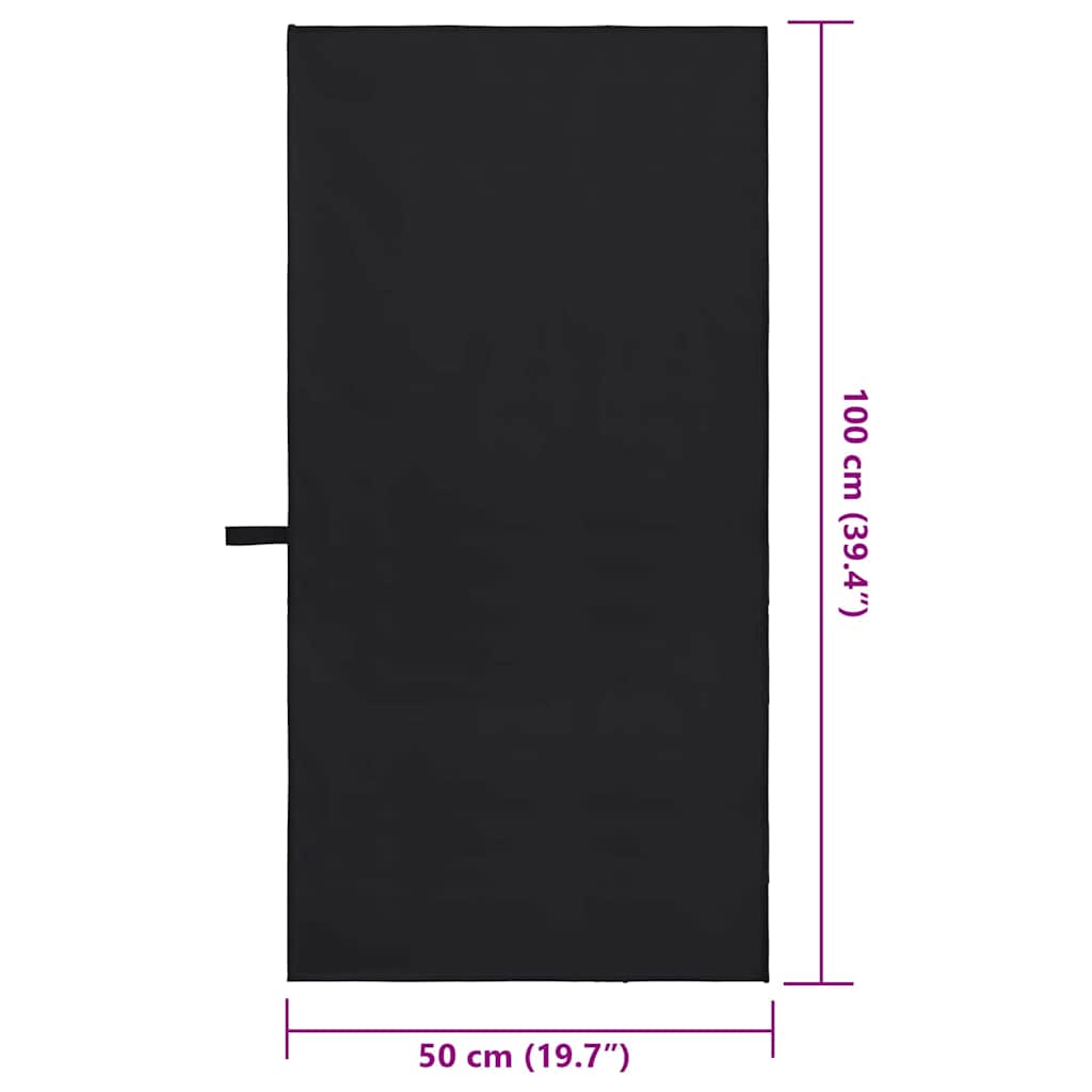 Sporthandtücher 2 pcs Schwarz 50 x 30 cm Polyester und Polyamid