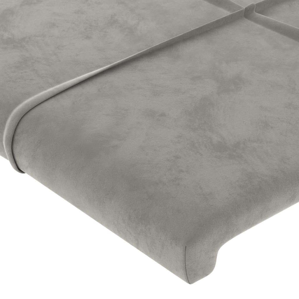 Kopfteil Hellgrau 80x5x118/128 cm Samt