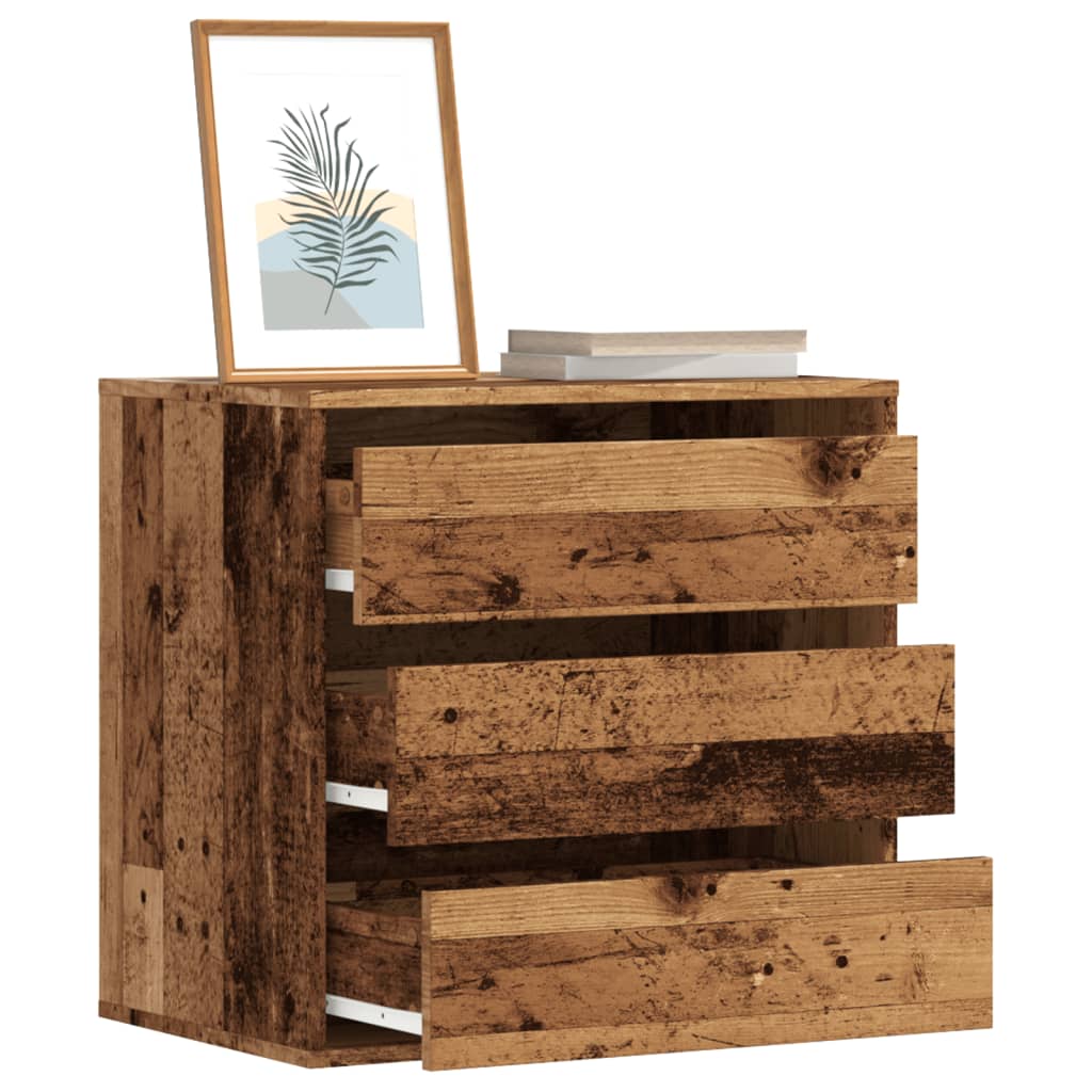 Schubladenschrank Schwarz Eichen-Optik 41 x 40 x 58 cm